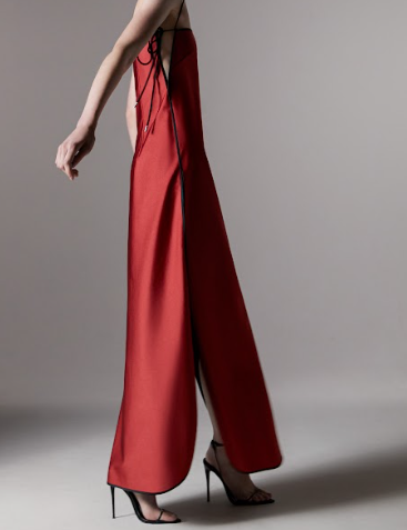 Abito con finitura satinata signature in rosso Temily - donna 