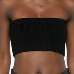Top a fascia a costine sottili in nero Rick owens - donna 