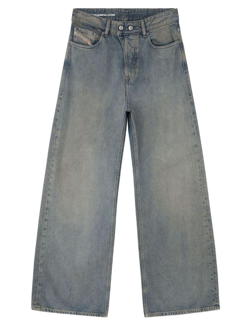 Jeans a vita bassa e gamba larga in blu Diesel - donna 