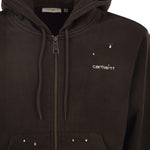 Felpa con logo ricamato a schizzi di vernice in marrone Carhartt wip - uomo 