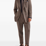 Blazer doppiopetto in marrone Brunello cucinelli - uomo 
