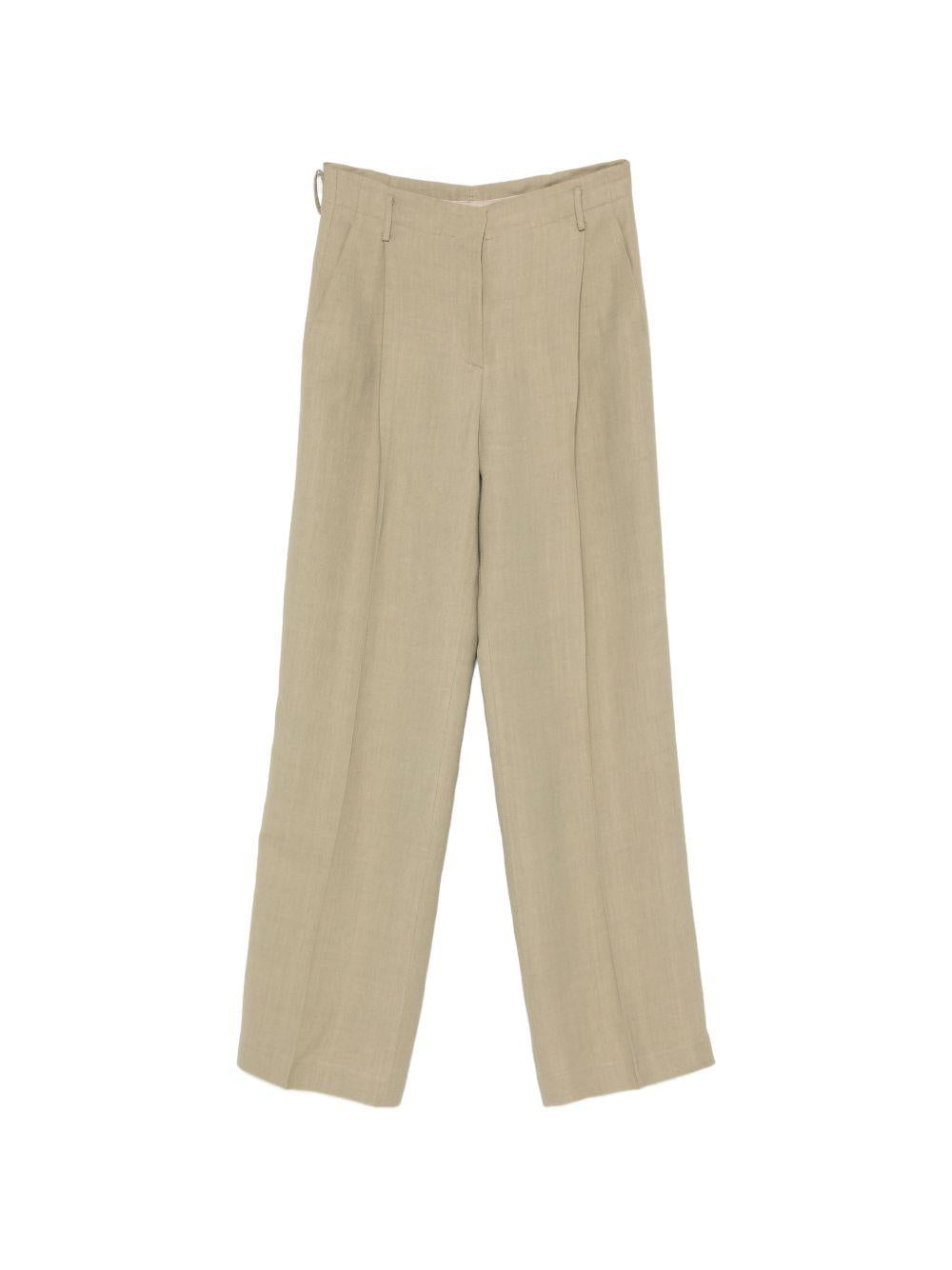 Pantaloni con pieghe stirate in verde Antonelli - donna 