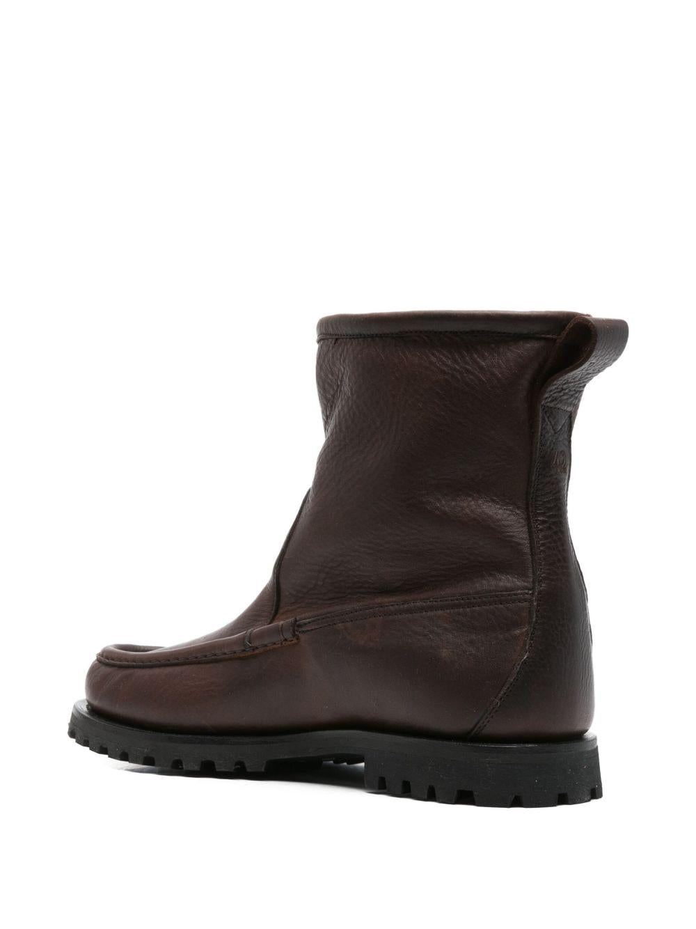 Stivali in pelle con linguetta in marrone Ranra - uomo 