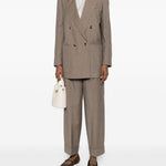 Giacca doppiopetto a righe acciaio in beige Maxmara - donna 