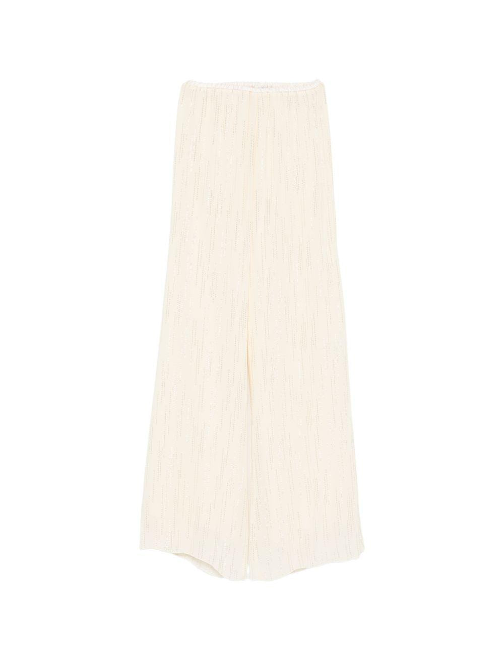 Pantaloni a gamba ampia in avorio Forte forte - donna 