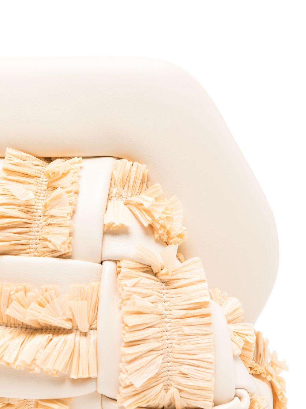 Clutch bios con inserti in rafia in avorio e beige Themoirè - donna 