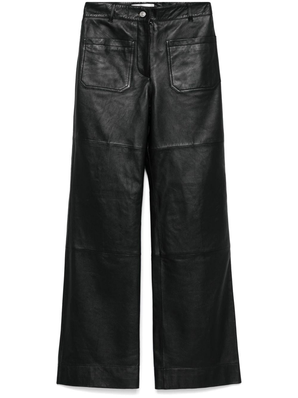 Pantaloni in pelle in nero Victoria beckham - donna 