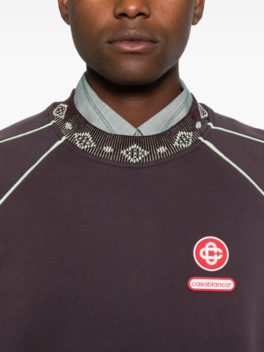 Felpa con rifiniture logo in viola Casablanca - uomo 