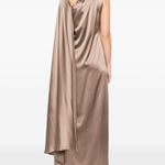 Abito monospalla in raso radura in beige Maxmara pianoforte - donna 