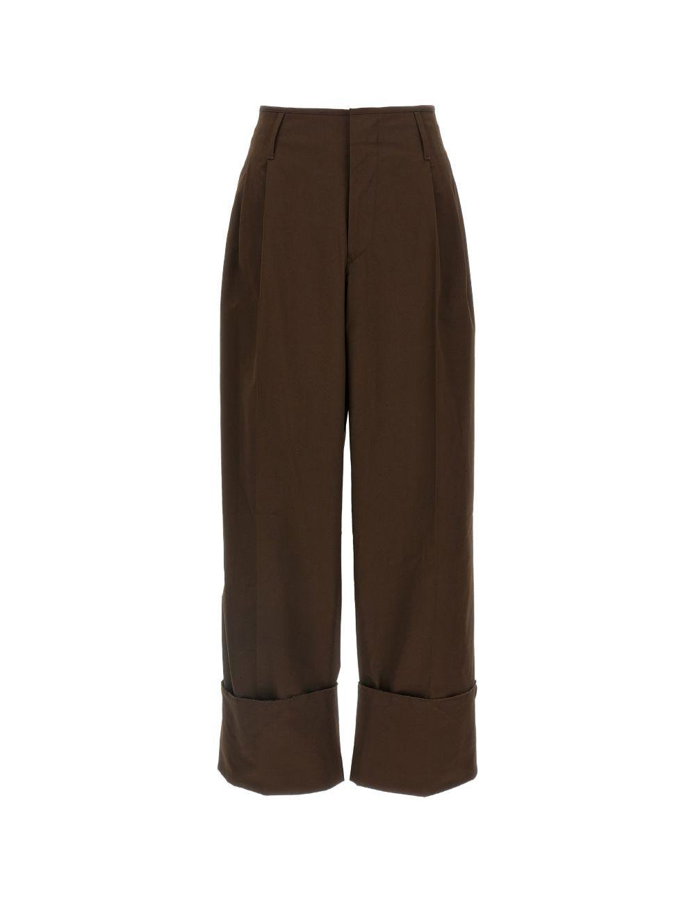 Pantaloni Diana con risvolto in marrone Darkpark - donna 