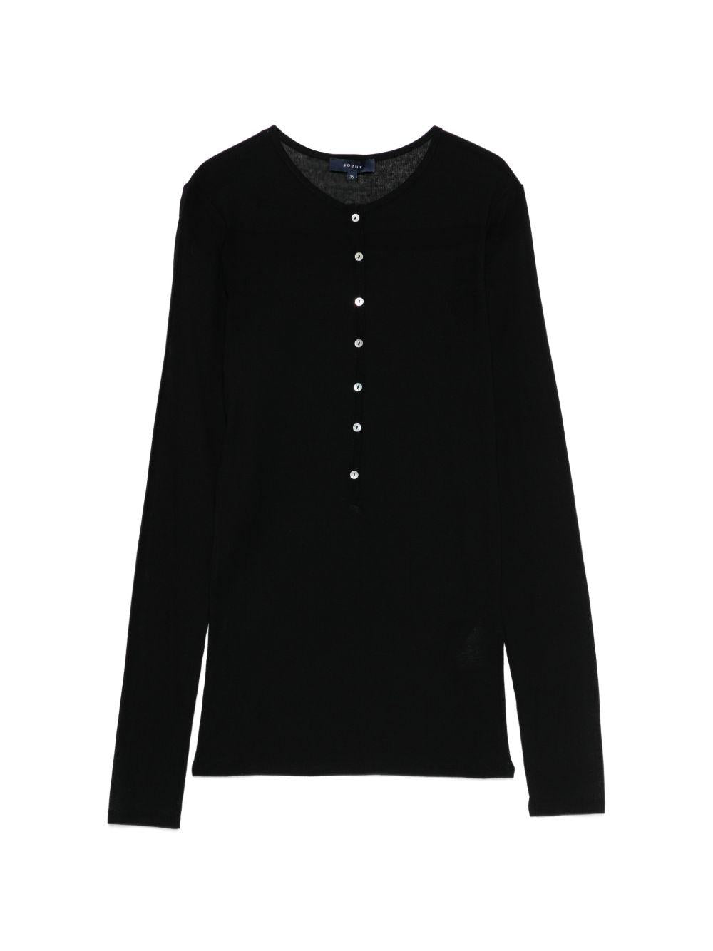 Top Isabella a maniche lunghe in nero Soeur - donna 