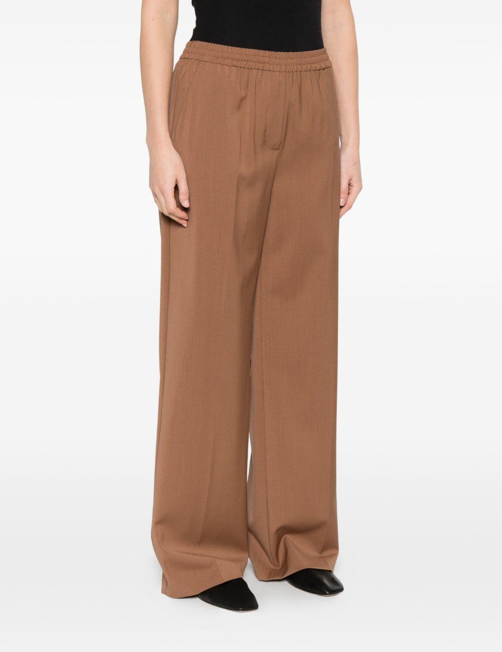 Pantaloni a gamba ampia elasticizzati in marrone Maxmara weekend - donna 