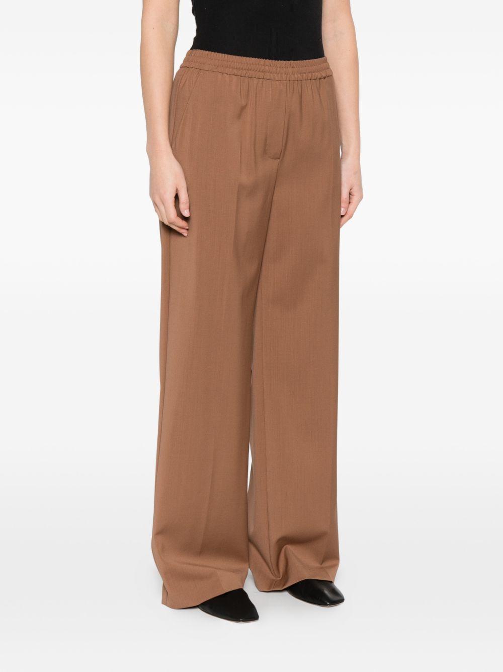 Pantaloni a gamba ampia elasticizzati in marrone Maxmara weekend - donna 