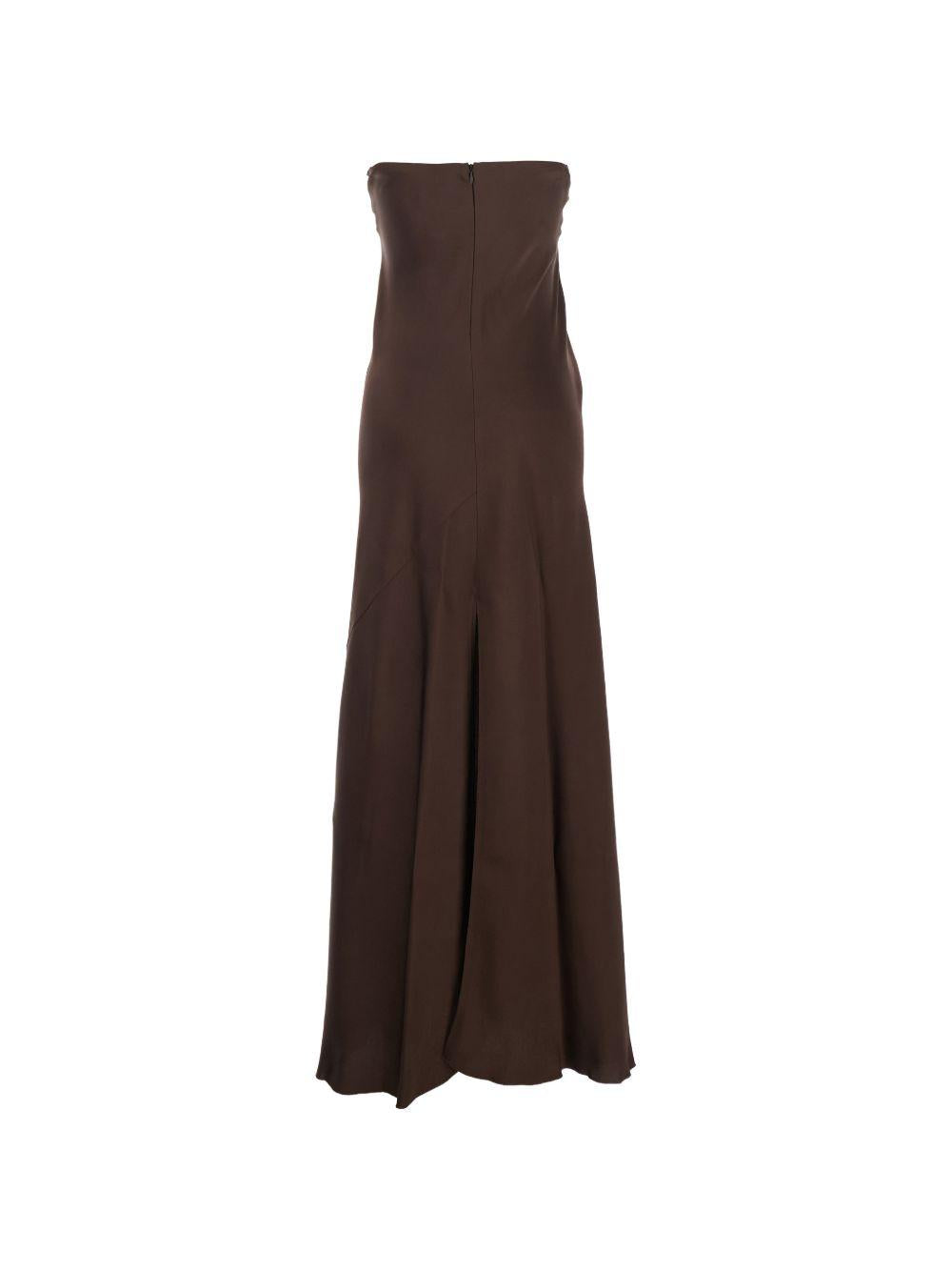 Abito lungo senza spalline in marrone Forte forte - donna 
