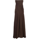 Abito lungo senza spalline in marrone Forte forte - donna 