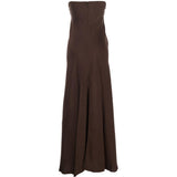 Abito lungo senza spalline in marrone Forte forte - donna 
