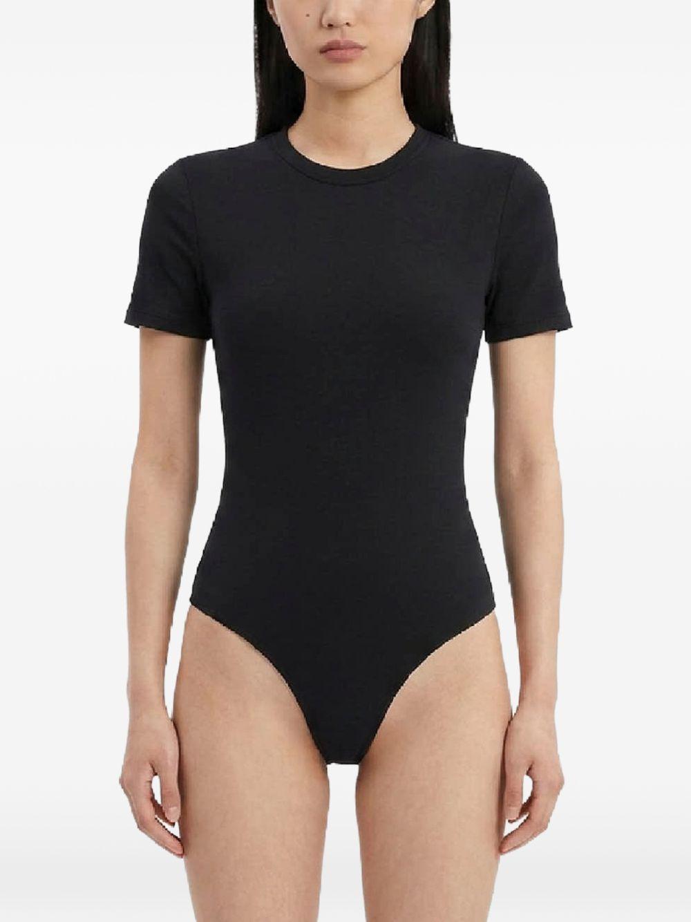 Body opaque a maniche corte in nero Wardrobe NYC - donna 