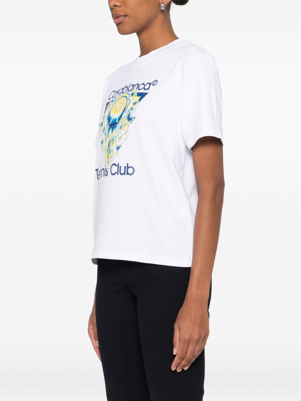 T-shirt a maniche corte con stampa grafica in bainco Casablanca - donna 