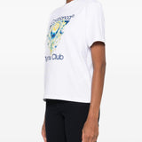 T-shirt a maniche corte con stampa grafica in bainco Casablanca - donna 
