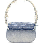Borsa denim con cristalli 1dr in celeste Diesel - donna 
