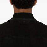 Bomber in pelle scamosciata in nero Salvatore santoro - uomo 