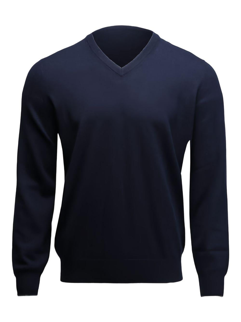 Maglione con scollo a V in blu 