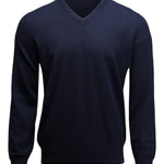 Maglione con scollo a V in blu 