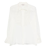 Camicia a maniche lunghe con balza a pieghe in bianco Antonelli - donna 