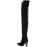Stivali con stampa zebra in bianco e nero Khaite - donna 