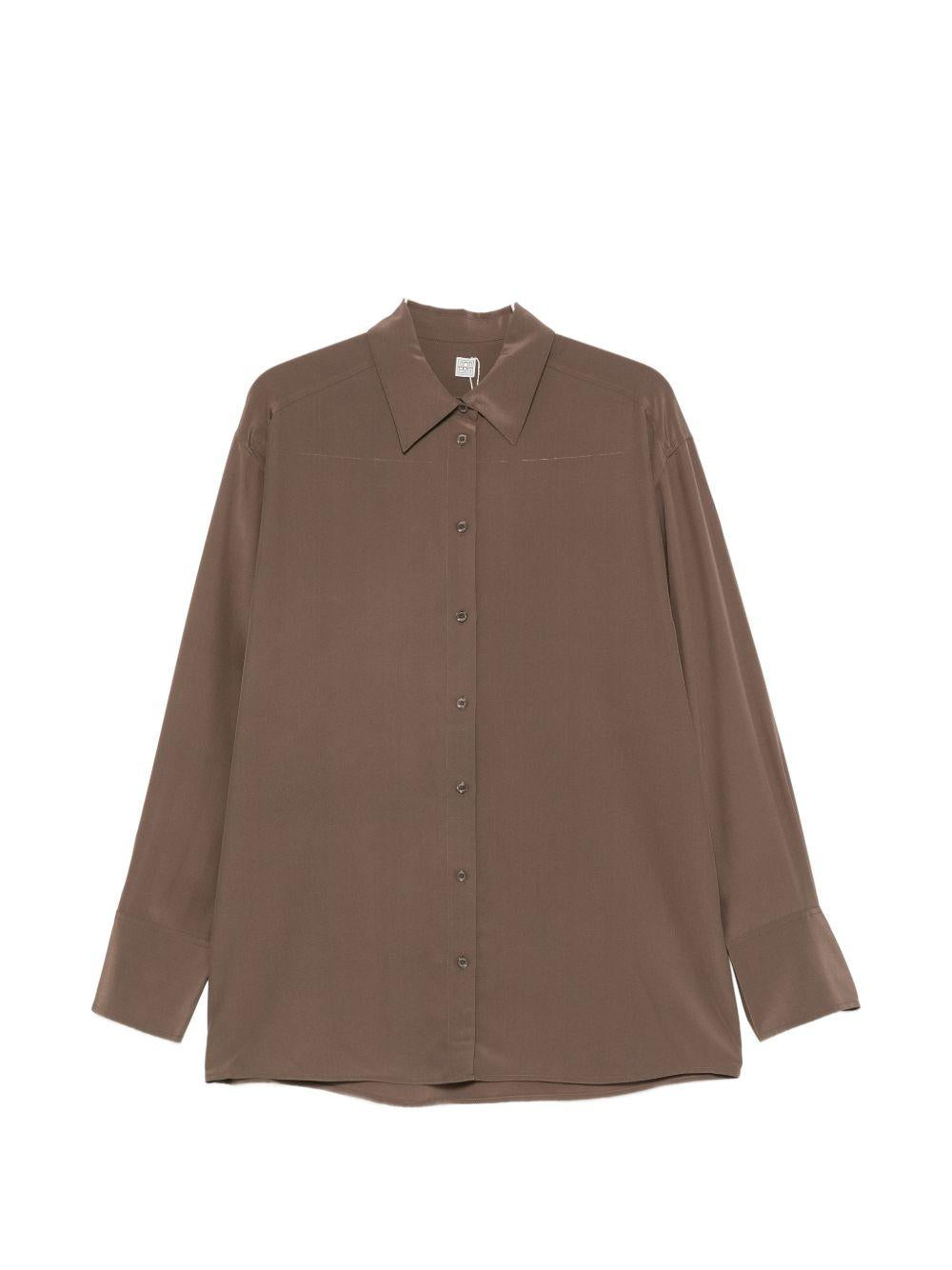 Camicia in seta in marrone 