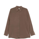 Camicia in seta in marrone 
