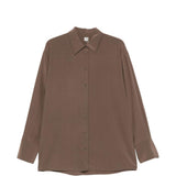 Camicia in seta in marrone 