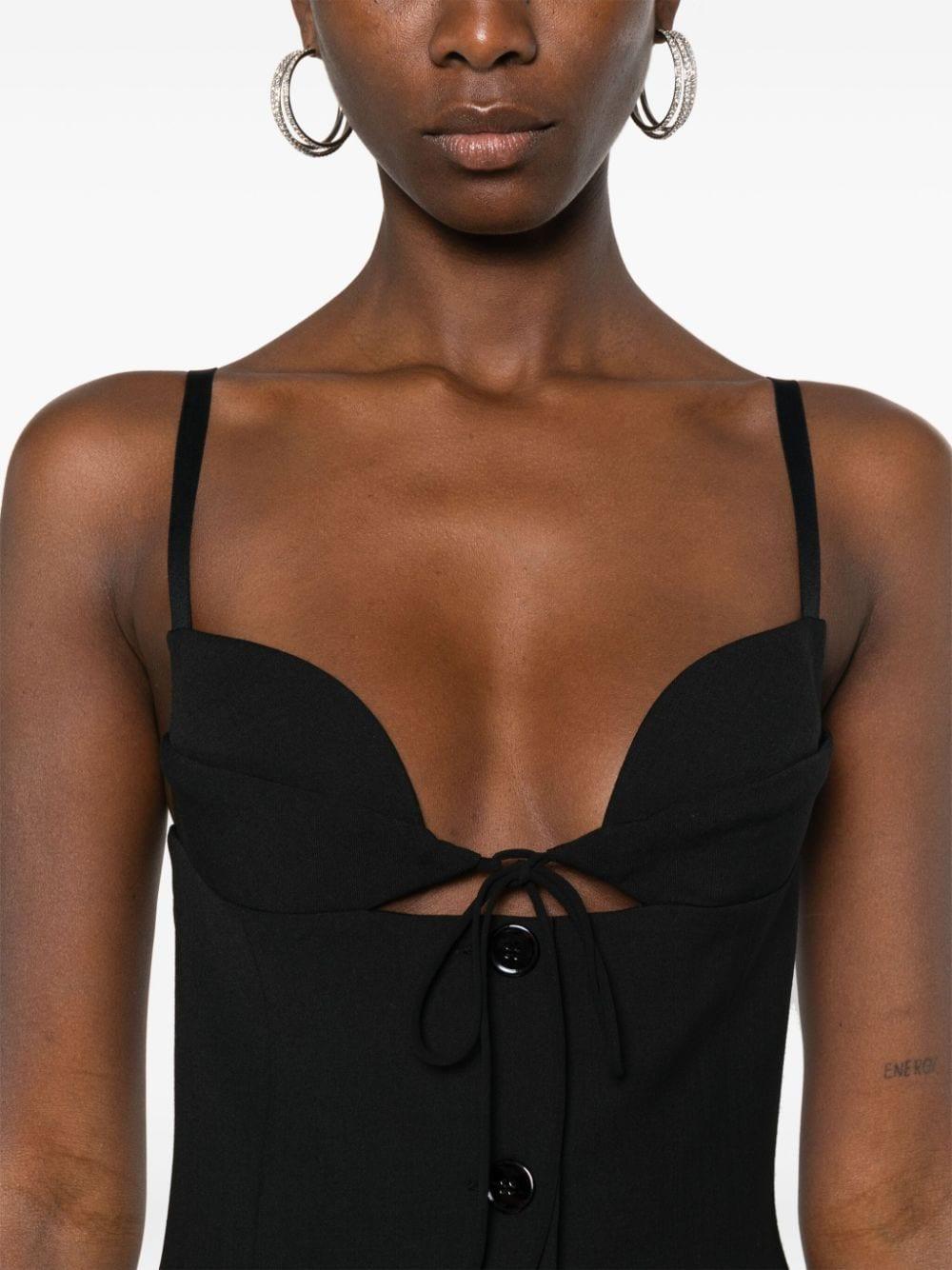 Abito nero dettaglio cut-out in nero - donna 