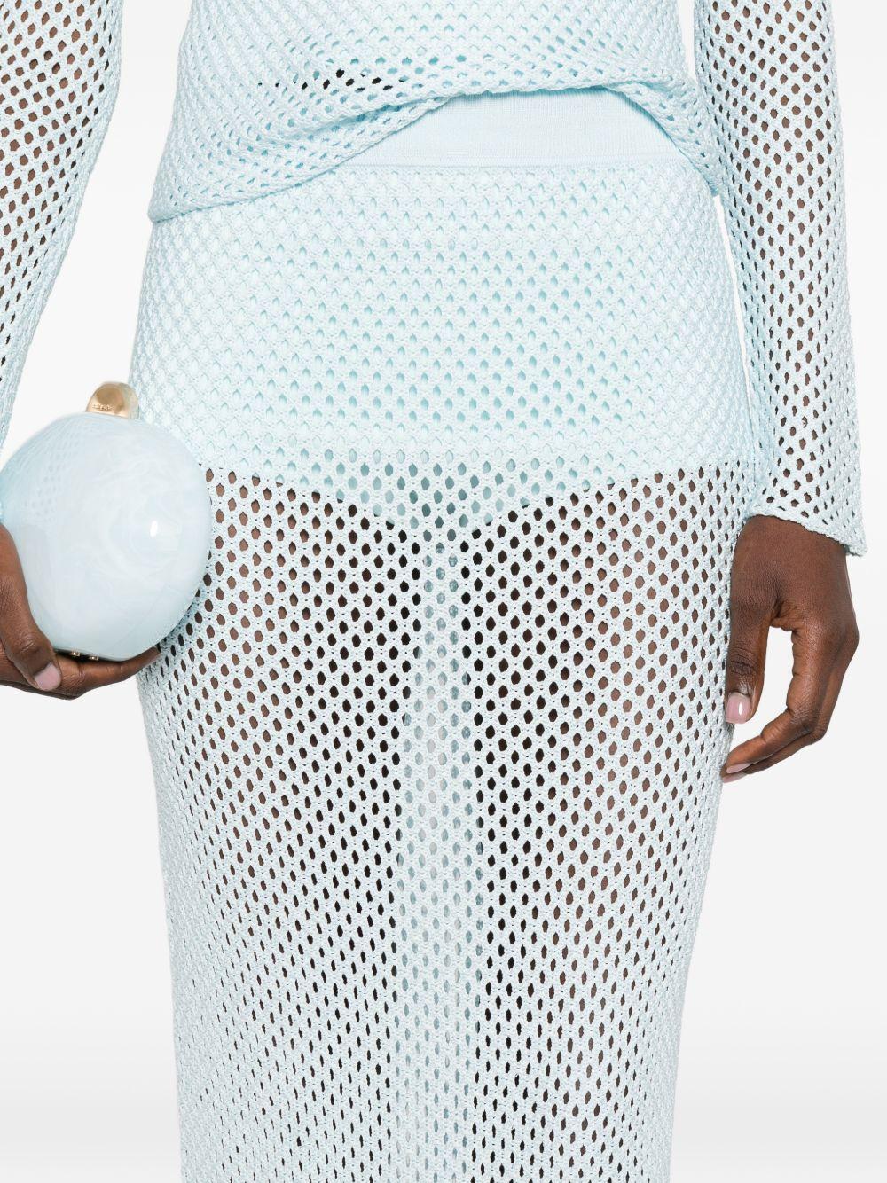 Gonna midi con doppio orlo arricciato in azzurro Simkhai - donna 