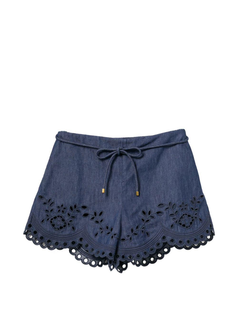 Shorts mahon con ricamo in blu Zimmermann - donna 