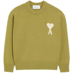 Maglione girocollo in verde Ami paris - uomo 