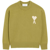 Maglione girocollo in verde Ami paris - uomo 