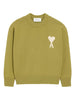 Maglione girocollo in verde Ami paris - uomo