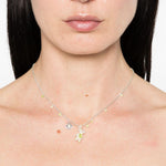 Collana con ciondolo a forma di orsetto fiorito in argento Yvmin - donna 