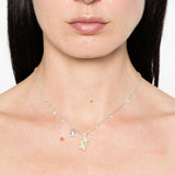 Collana con ciondolo a forma di orsetto fiorito in argento Yvmin - donna 