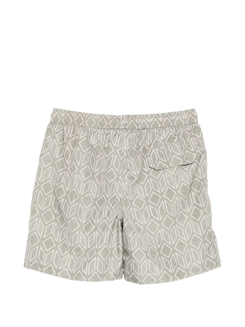 Pantaloncini da bagno con motivo geometrico in verde Eleventy - uomo 