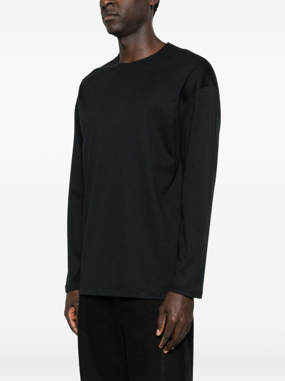 T-shirt a maniche lunghe in nero Lemaire - uomo 