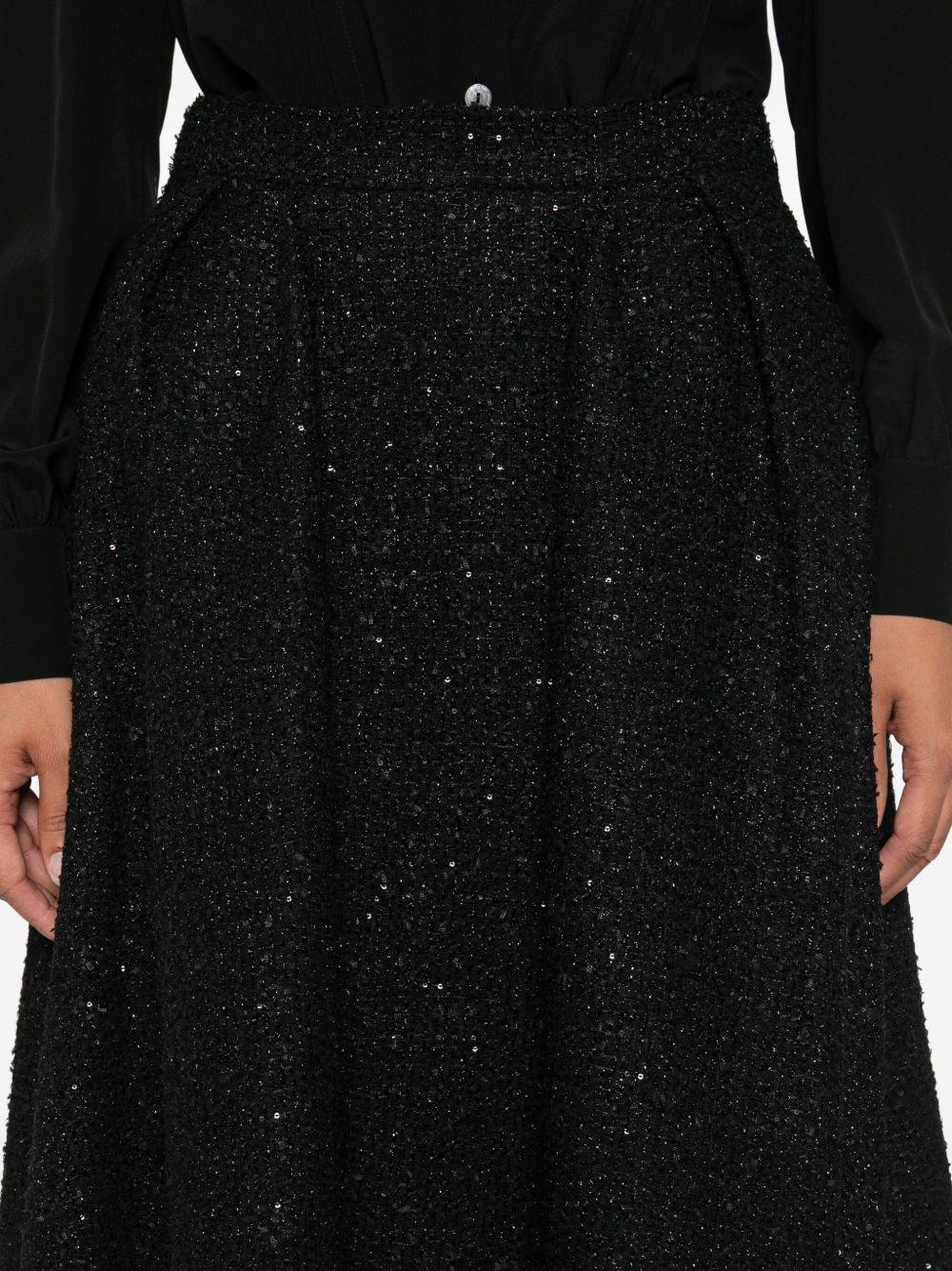 Gonna plissettata con paillettes in nero Alessandra Rich - donna 