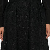 Gonna plissettata con paillettes in nero Alessandra Rich - donna 
