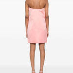 Abito corto satinato a portafoglio in rosa Philosophy di Lorenzo Serafini - donna 