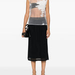 Top semi-trasparente in bianco Ann Demeulemeester - donna 