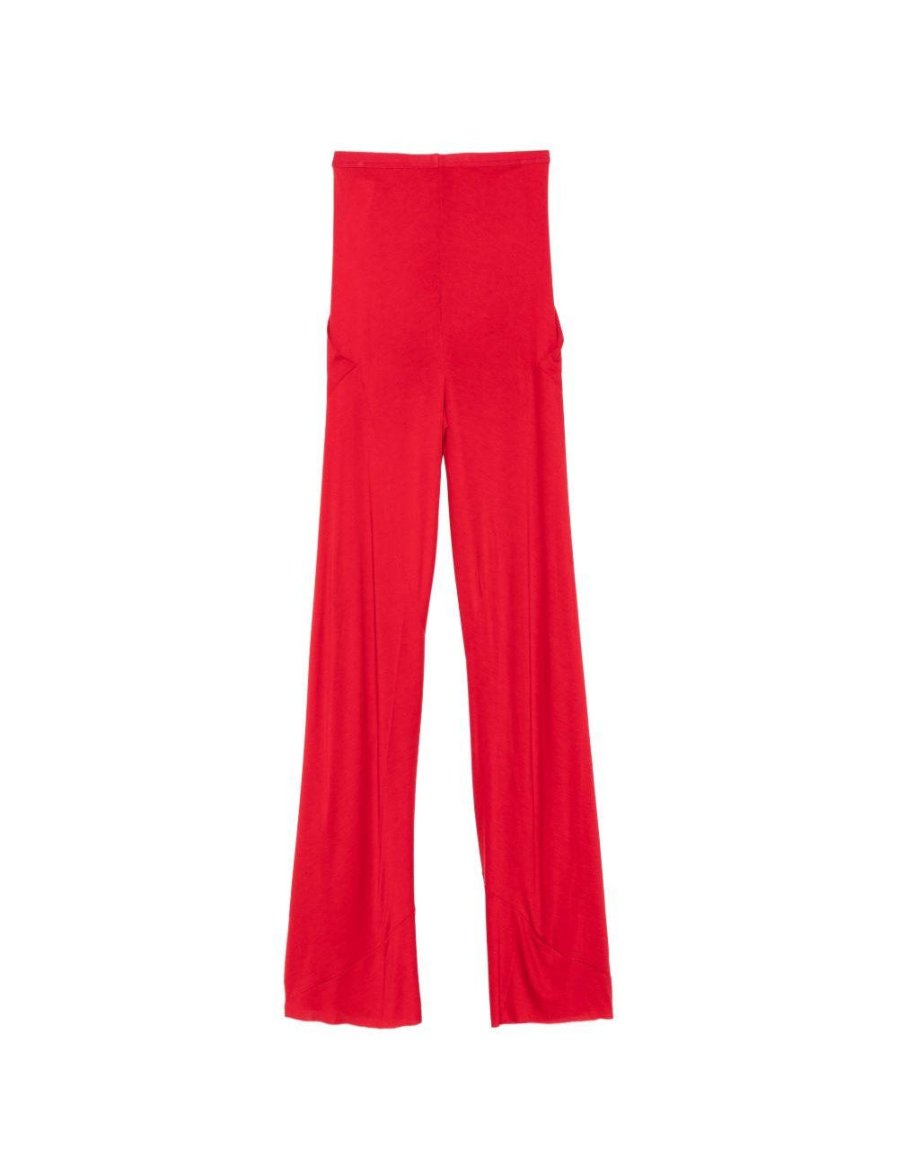 PANTALONI DRITTI BIAS IN ROSSO RICK OWENS LILIES - DONNA 