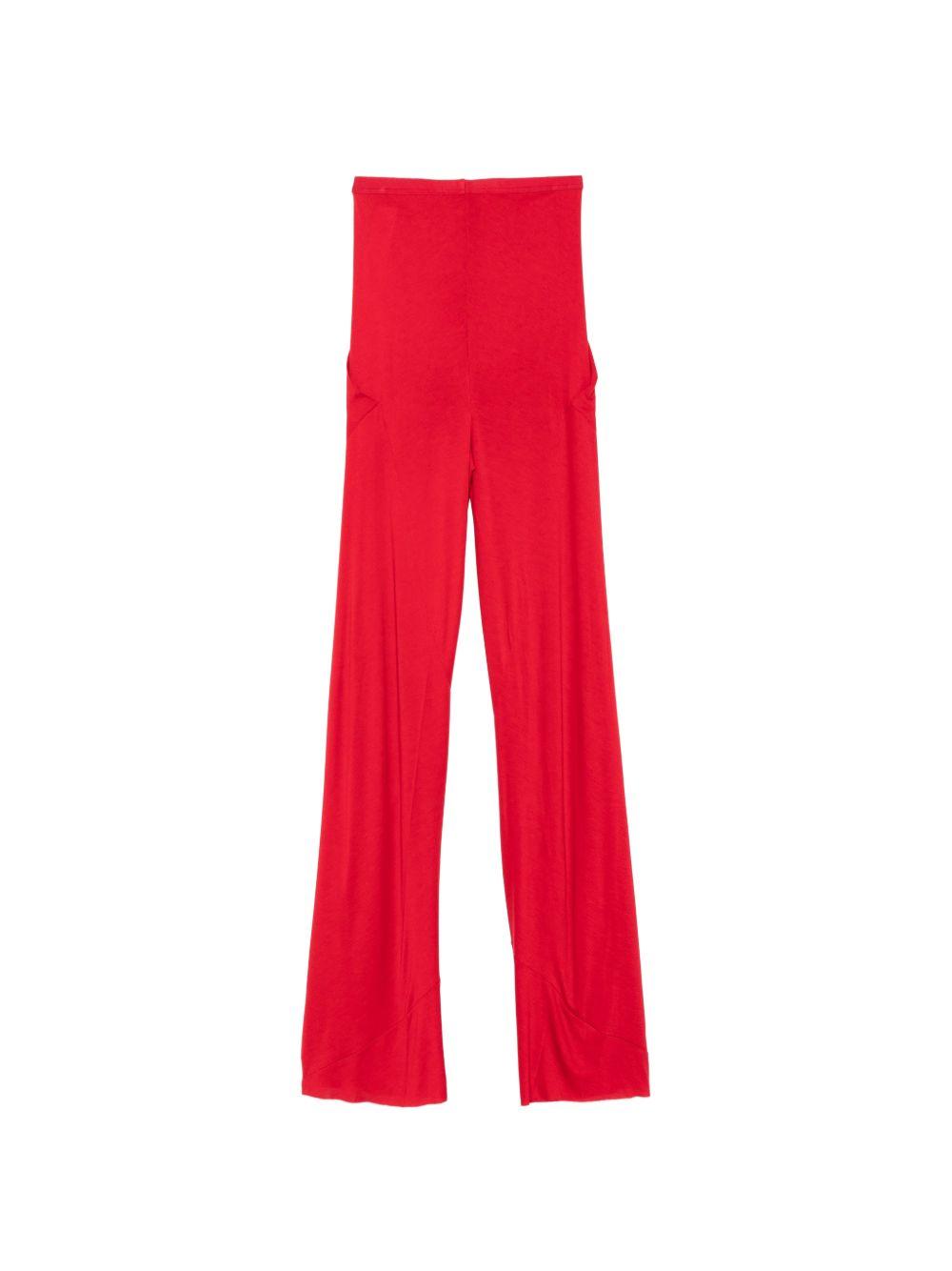 PANTALONI DRITTI BIAS IN ROSSO RICK OWENS LILIES - DONNA 