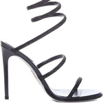 Sandali con cristalli cleo in nero Rene caovilla - donna 