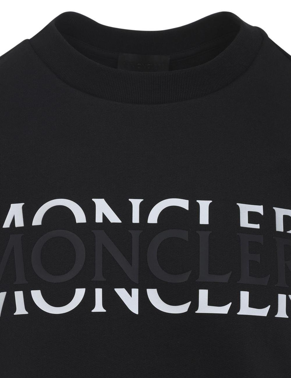 Felpa con logo in cotone in nero Moncler - uomo 